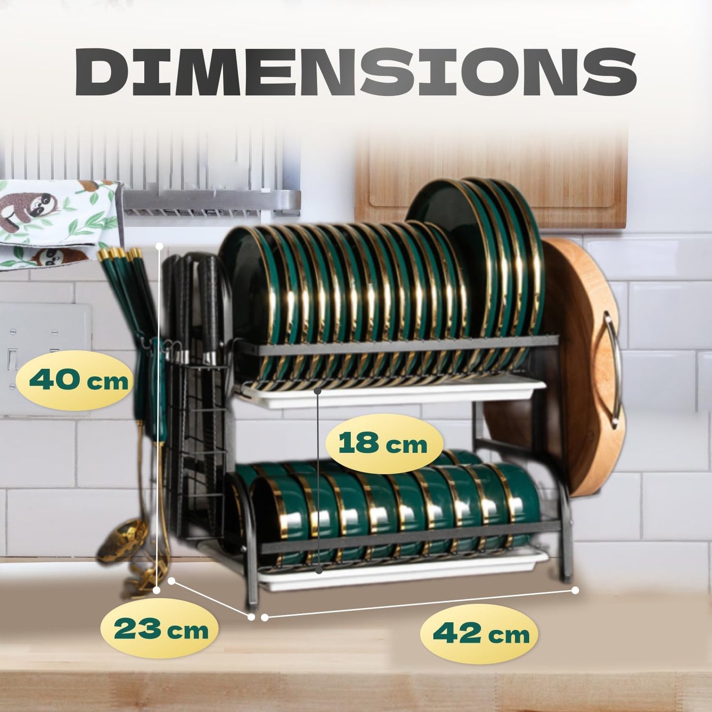 Stainless Steel 2-Tier Dish Drying Rack