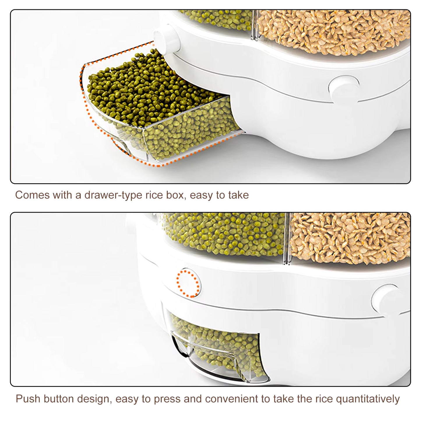 360° Rotating Grain And Cereal Dispenser