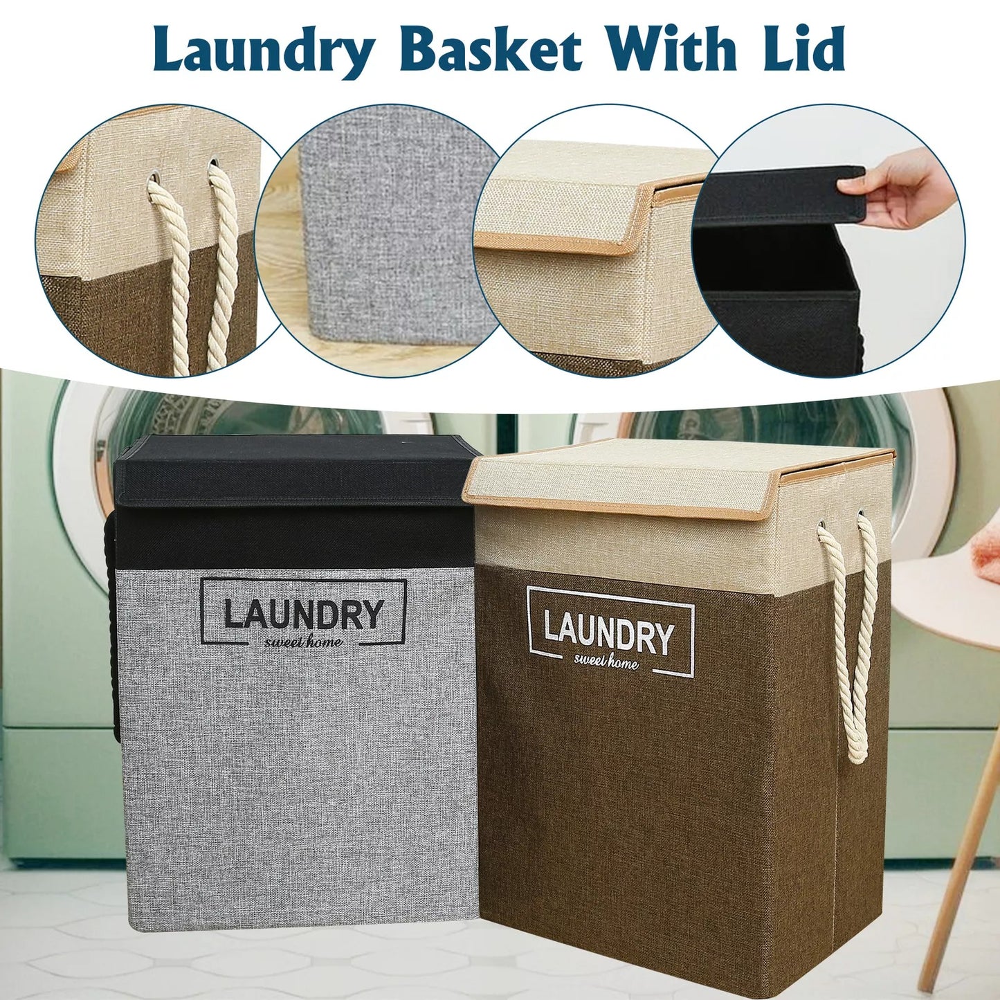 Premium Quality Laundry Basket With Lid